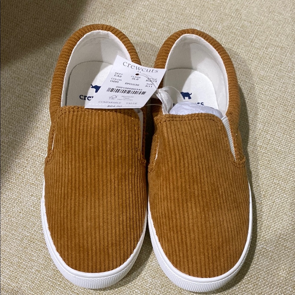 Crewcuts Brown Corduroy Slip-On Shoes